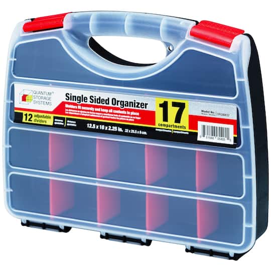 Quantum Storage Systems® 12.5" x 10" Black & Red Single-Sided Organizer